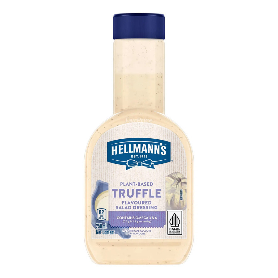 

Hellmanns Plant Based Truffle Salad Dressing Bumbu Saus Salad Jamur Truffle Sayuran