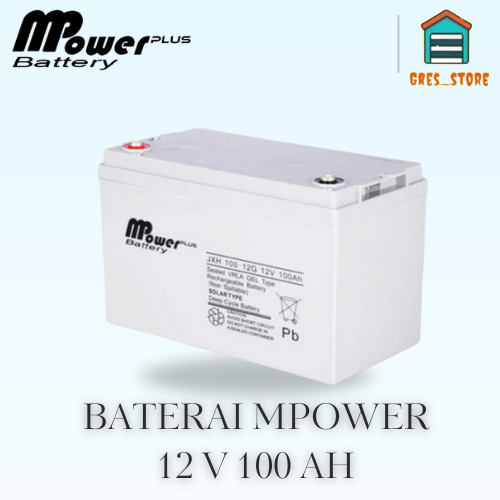Qlola Money Baterai Mpower 12V 100Ah Jxh 100 -12G - Aki Kering Accu Vrla Mpower 12V 100Ah