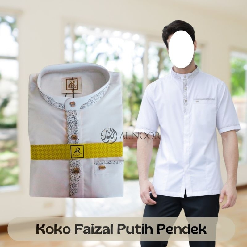 Baju Koko | Al Raz Koko Faizal Spesial Putih Lengan Pendek - Pusat Grosir Al Noor