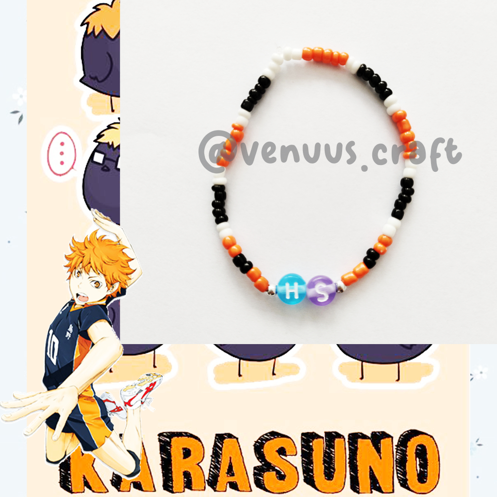 Gelang manik edisi  haikyuu karasuno member  – haikyuu karasuno inspired bracelet | gelang anak wani
