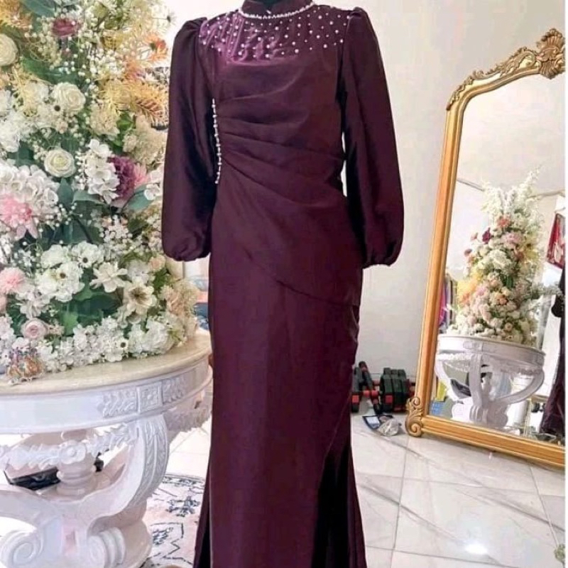 GAMIS BRIDESMAID SATIN VELVET//gamis kondngan style//gamis satin//gamis bridesmaid cantik//