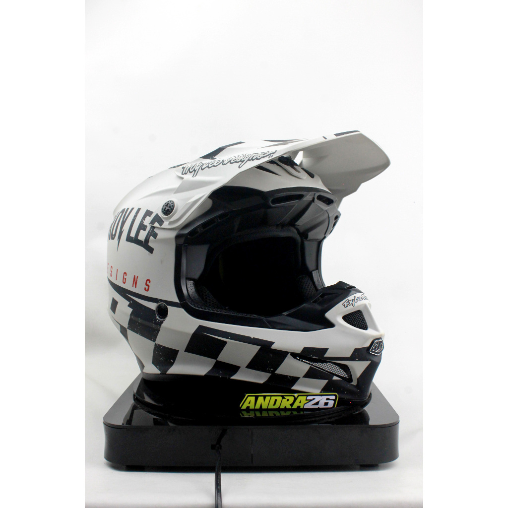 Helm Troy Lee Design SE4 POLYACRYLITE Race Shop WHITE/BLACK