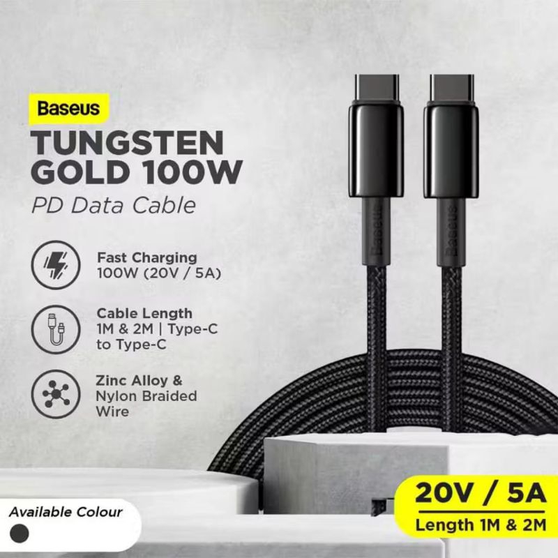 Tungsan Gold 100W Baseus Magnetic Fast Charging Kabel Data Type-C to Type-C