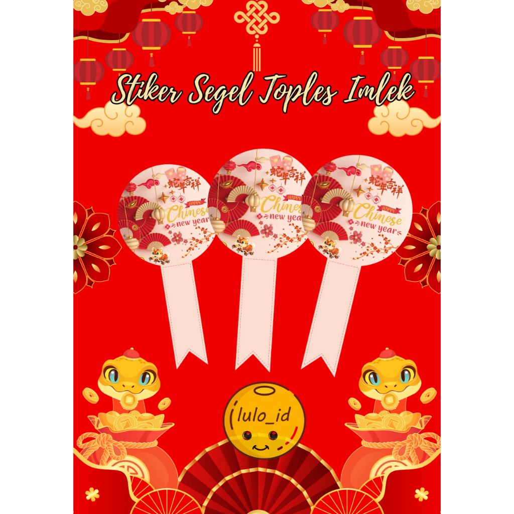 

5 pcs Stiker Segel Toples Imlek/ Stiker Ribbon Chinese New Year