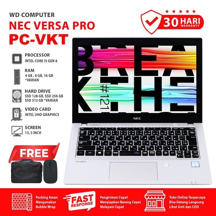 Laptop Nec VersaPro VB-4 Intel Core I5 Gen 8 I Ram 8 Gb  Ssd 1 TB NVME I Windows 10 I Mouse Dan Tas