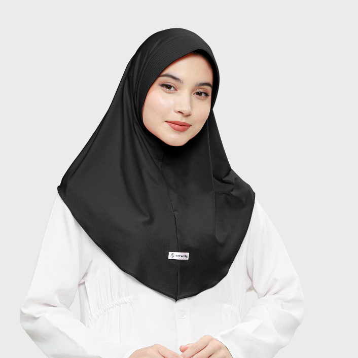 SERENITY - HIJAB BERGO SPORT MENUTUP DADA SIZE M JERSEY PET TEBAL PREMIUM KERUDUNG PUTIH WANITA