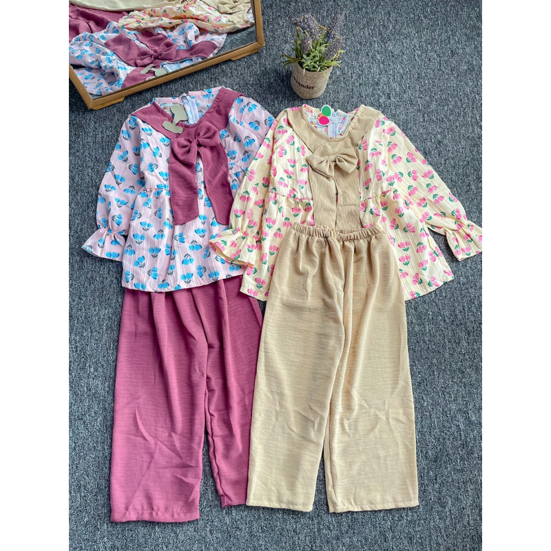 Esha One set | Setelan crinkle | One set premium | One set anak | One set terbaru |One set murah