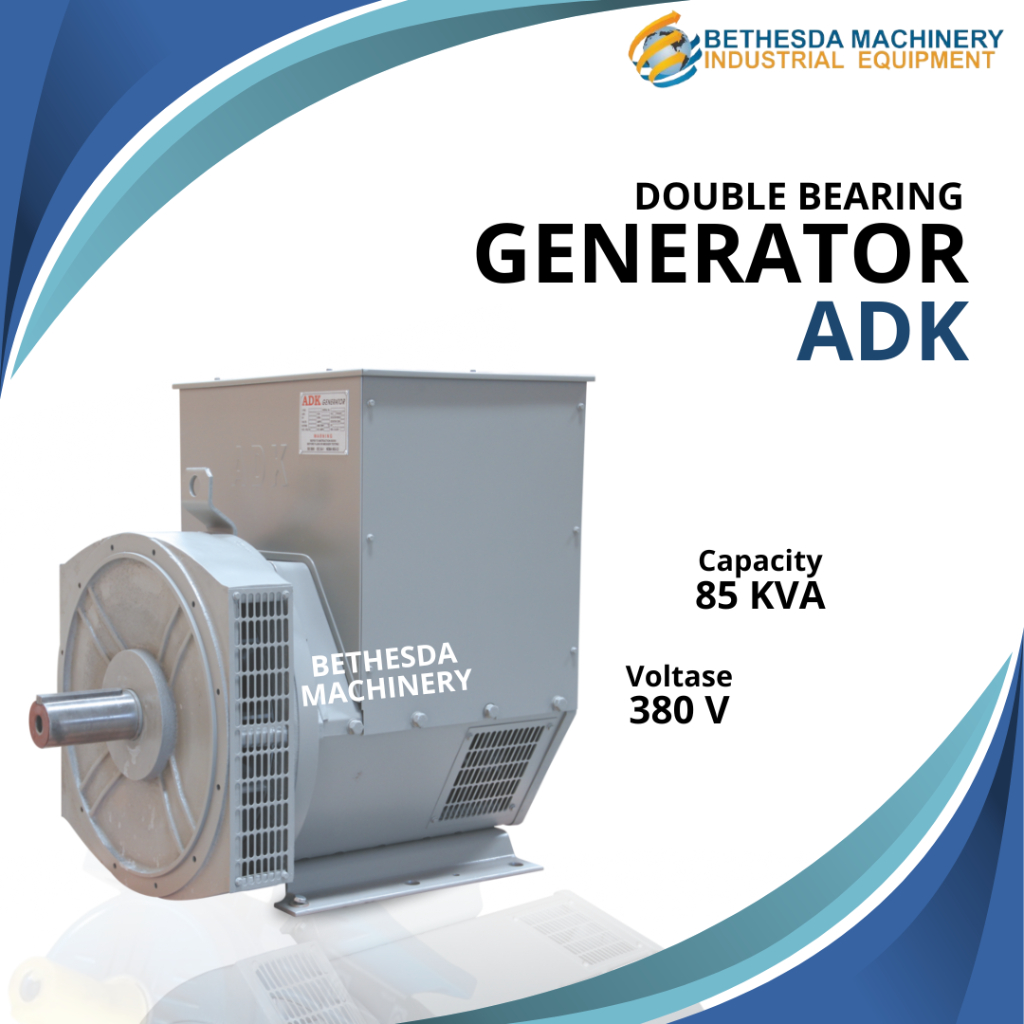 Mesin Generator ADK 85 KVA 3 Phase Generator Copy stamford 68000 Watt Double Bearing