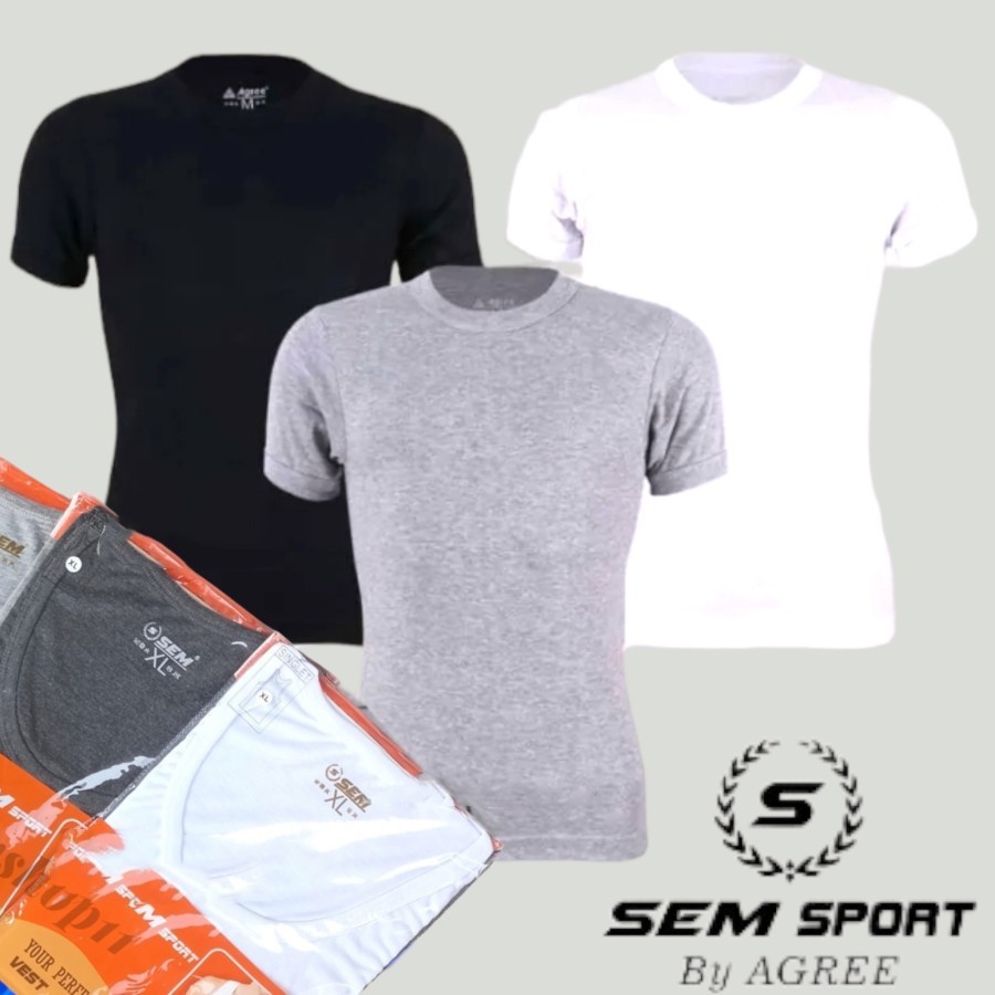 1 Pcs Kaos Oblong SEM 68 Sport - Kaos Oblong Polos Pria - Leher O Neck