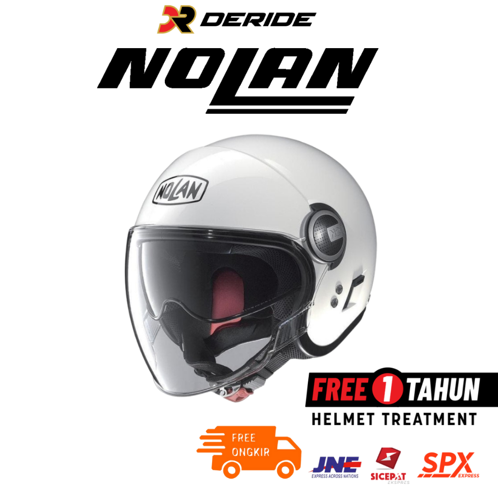 Nolan N21 Visor Classic 005 Metal White Scooter Helmet Half Face Helm SNI