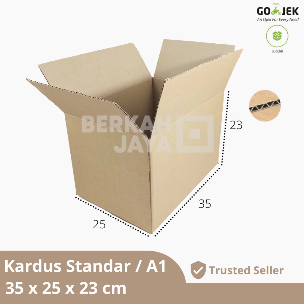 

(HARGA SPESIAL) 35 x 25 x 23 cm Kardus Polos Karton Indomie Mie Instant Sembako Box Packing Single Wall Tebal 35x25x23 cm