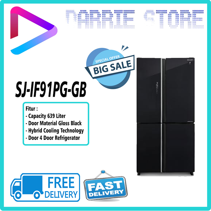 SHARP SJ-IF91PG-GB Kulkas 4 Pintu Multi Door J-Tech Inverter SJ-IF91PG SJ-IF91 SJIF91PG SJIF91 SJIF9