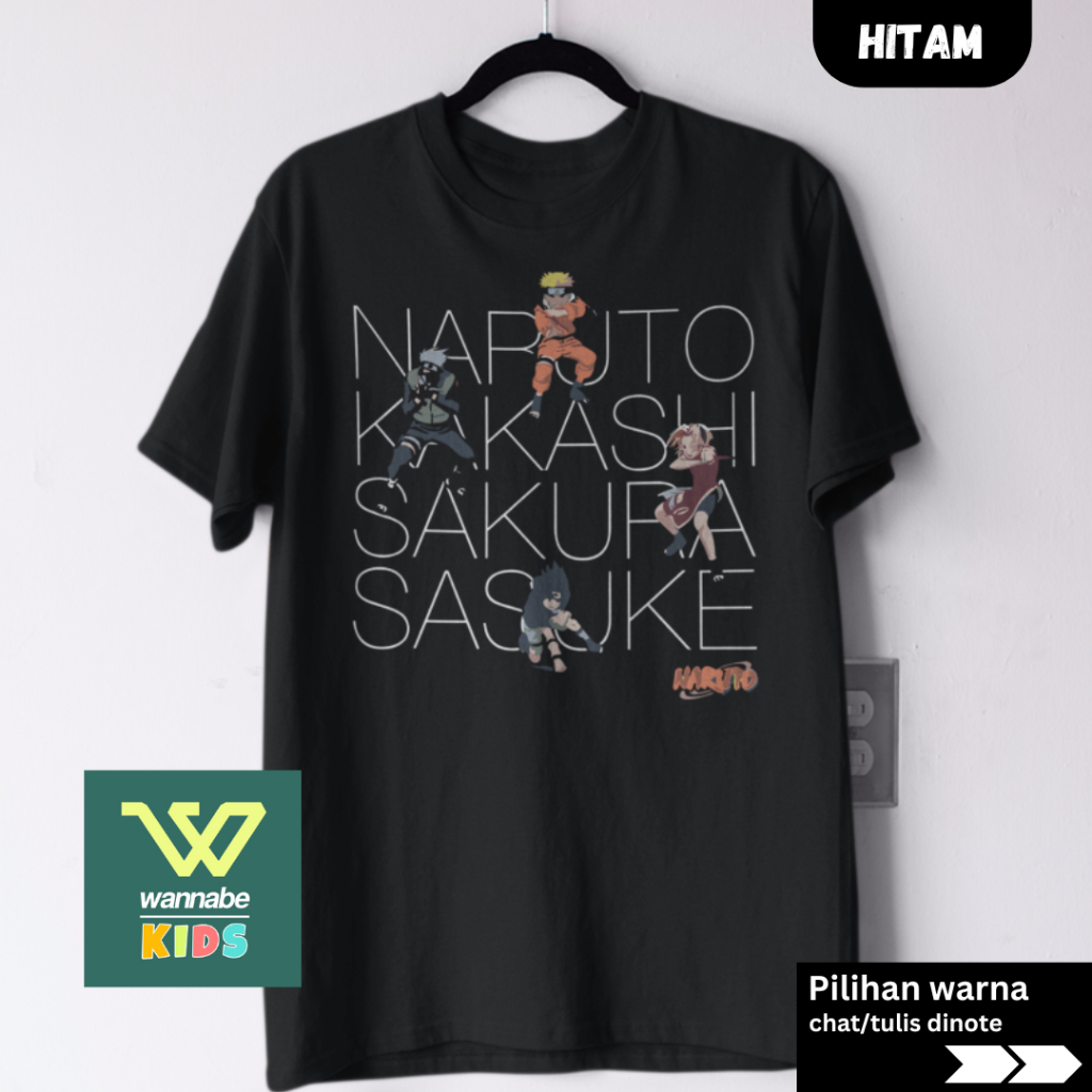 Kaos Anime Naruto Dewasa S–7XL Big Size Jumbo & Anak XS–XL | Baju Couple Keluarga Cotton Combed 24s 