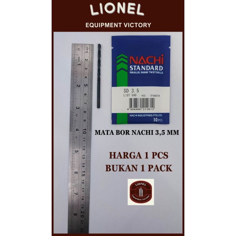 NACHI 3,5mm Mata Bor Besi HSS - NACHI Mata Bor Besi HSS 3,5mm