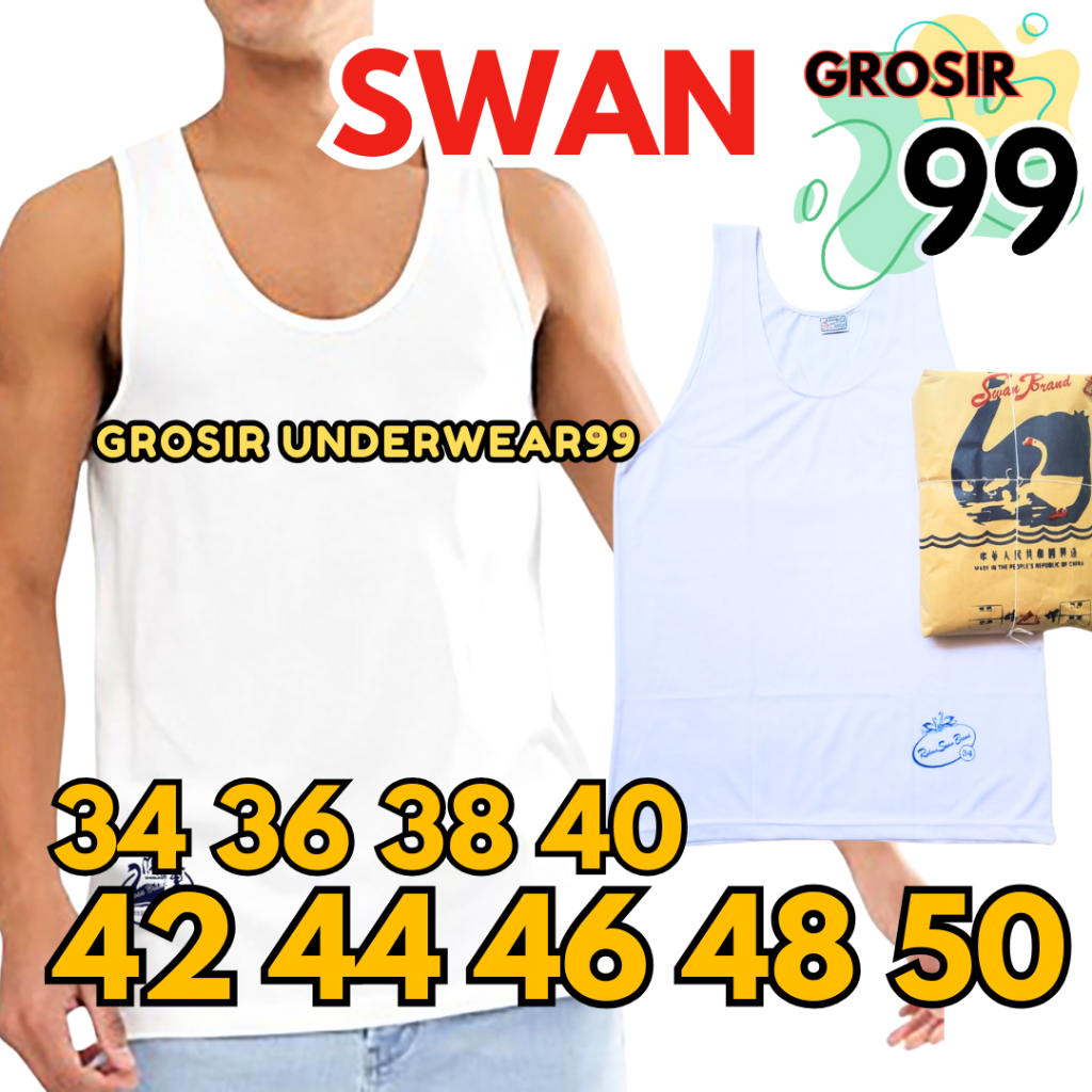 TERLARIS Singlet Pria Swan Brand / Kaos Dalam Pria Swan Brand / Tanktop Pria Swan Brand Murah GROSIR