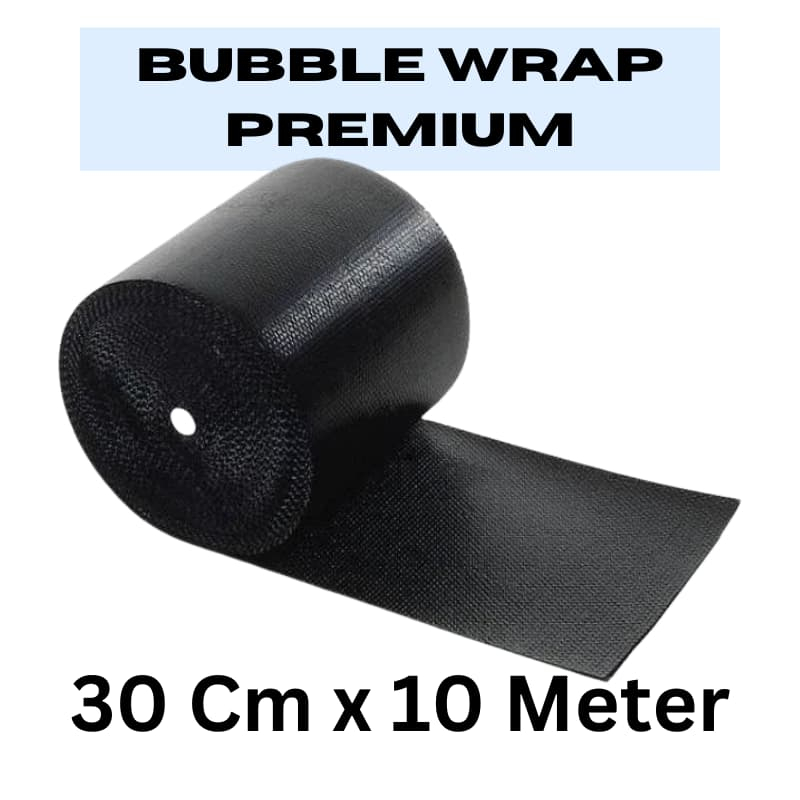 

MAPLE BUBBLE WRAP PREMIUM SUPER TEBAL KUALITAS TERATAS 30 CM x 10 METER HITAM BENING MAKASSAR / PLASTIK BUBBLE