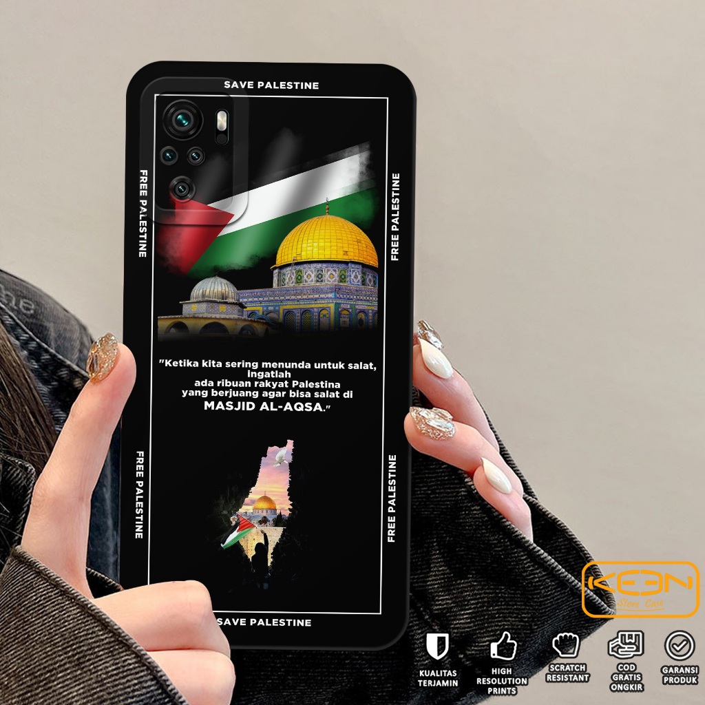 Case Xiaomi Redmi Note 10/Note 10S - Casing Hp Xiaomi Redmi Note 10/Note 10S Motif Palestine - Softc