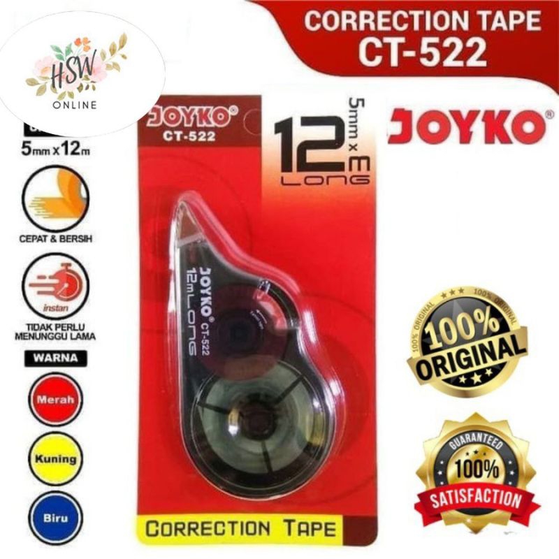 

Tipe X Kertas Joyko Correction Tape Pen Tip X Roll Type X Murah