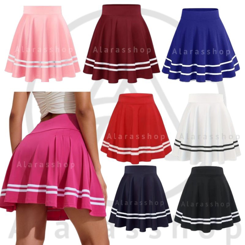 Rok Pendek Wanita List Putih Hitam Terbaru Rok Pendek Wanita rok pendekk wanita jumbo rok mini rok m