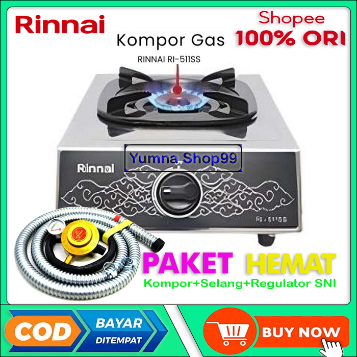 Kompor Rinnai 1 Tungku / Rinnai 511SS / Kompor Gas RINNAI 1 Tungku RI-511SS