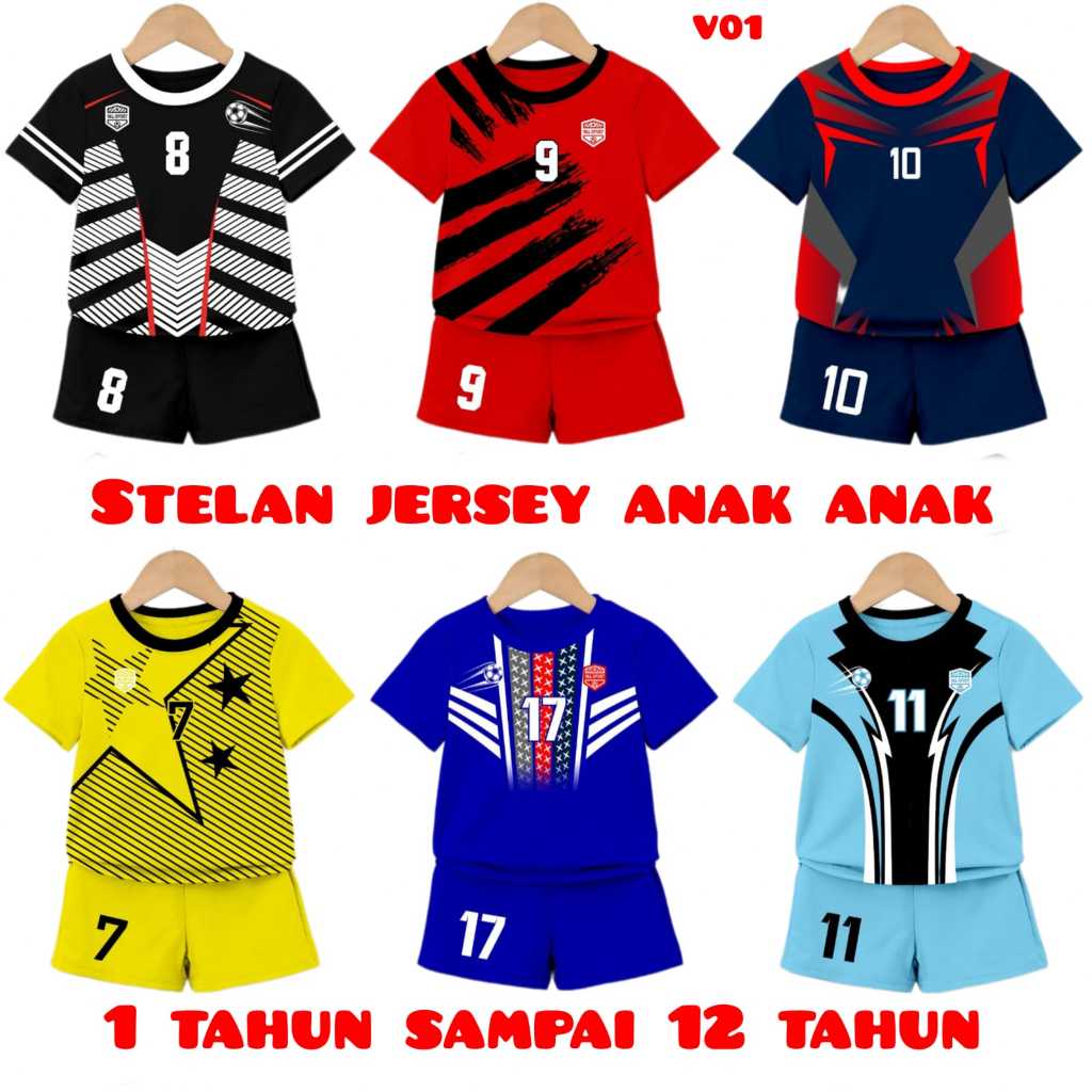 SETELAN JERSEY ANAK-ANAK/SETELAN BAJU BOLA ANAK 1-12 TAHUN