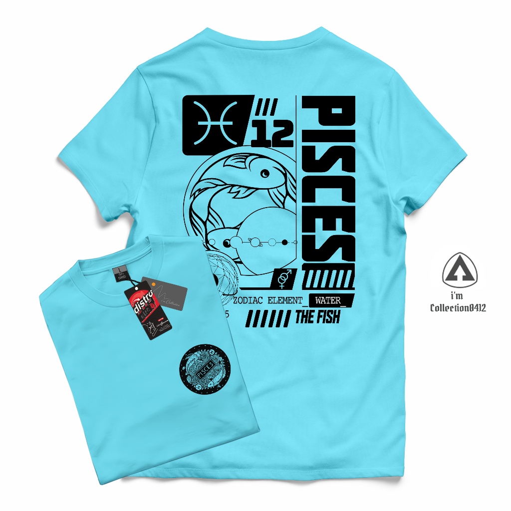 T-shirt Zodiak "Pisces Logo" - Kaos Zodiak/Baju Zodiak/Kaos Horoskop/Kaos Bintang/Kaos Pisces