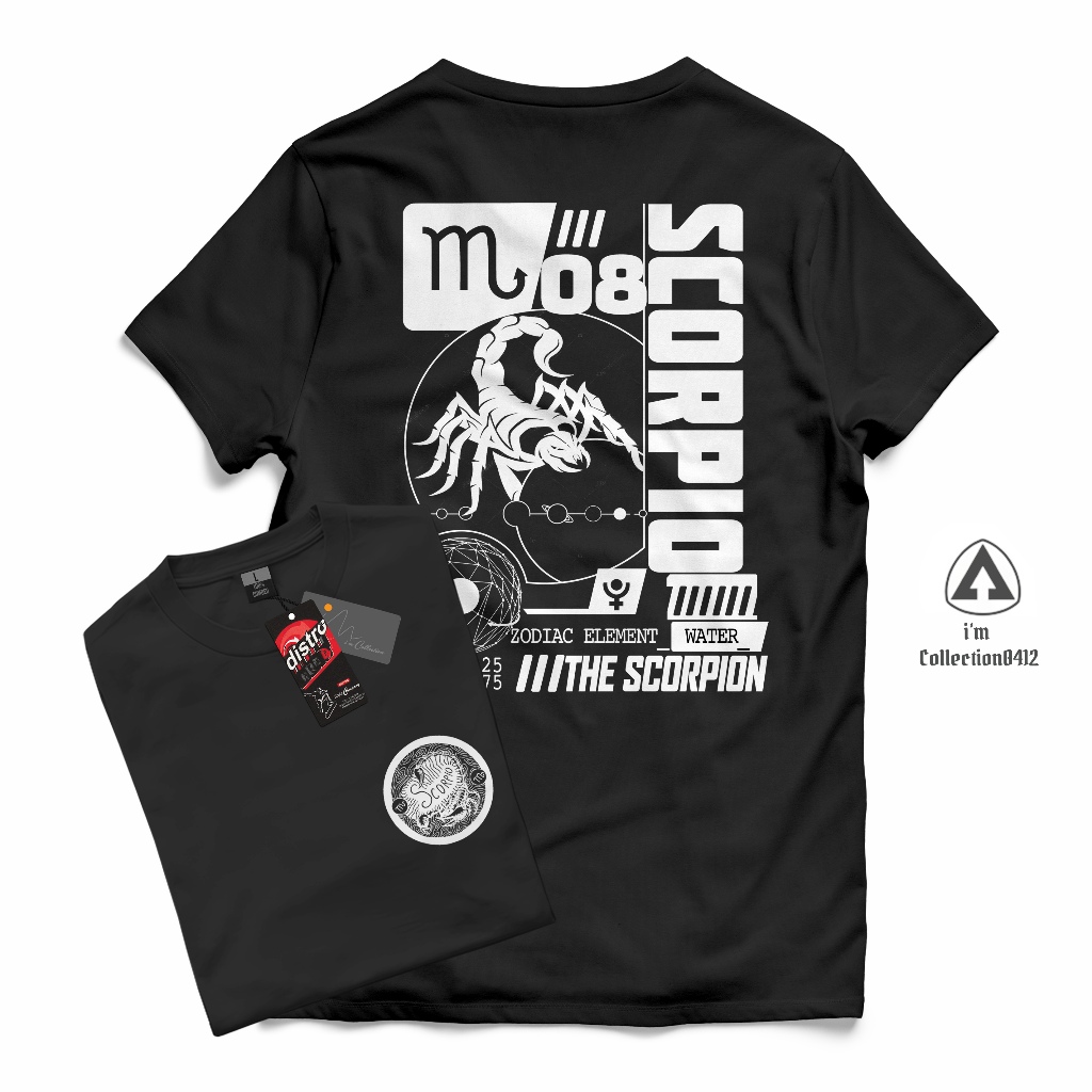 T-shirt Zodiak "Scorpio Logo" - Kaos Zodiak/Baju Zodiak/Kaos Horoskop/Kaos Bintang/Kaos Scorpio