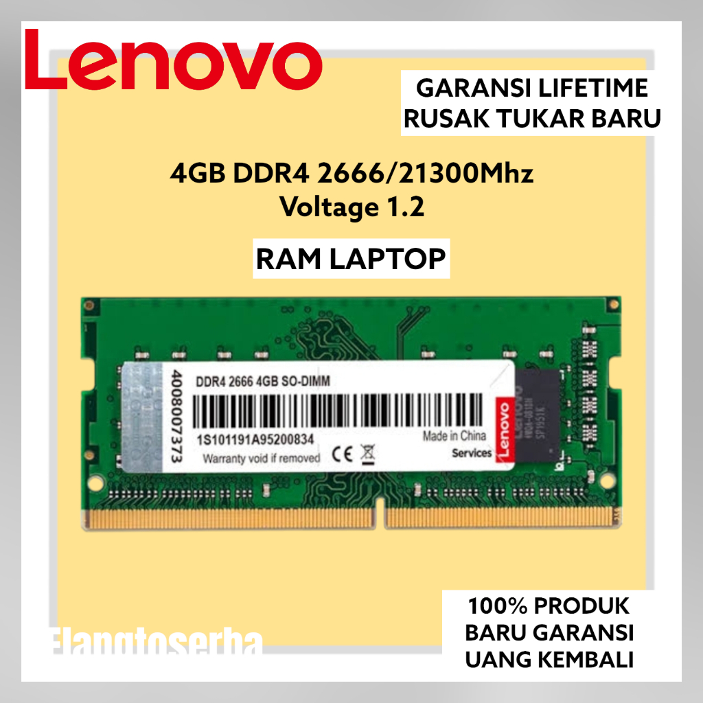 MEMORY RAM LAPTOP LENOVO DDR4 4GB 2666 MHZ 21300 ORI GAMING RAM NB DDR4