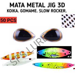 Mata ikan 3d mata metal jig koika gomame slow rocker mata ikan umpan pancing mata assist hook mata m