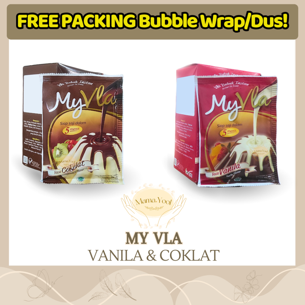 

My Vla Pudding Nutrijell Vanila Coklat 60 63 Gr / MyVla Fla Bubuk Instan Praktis