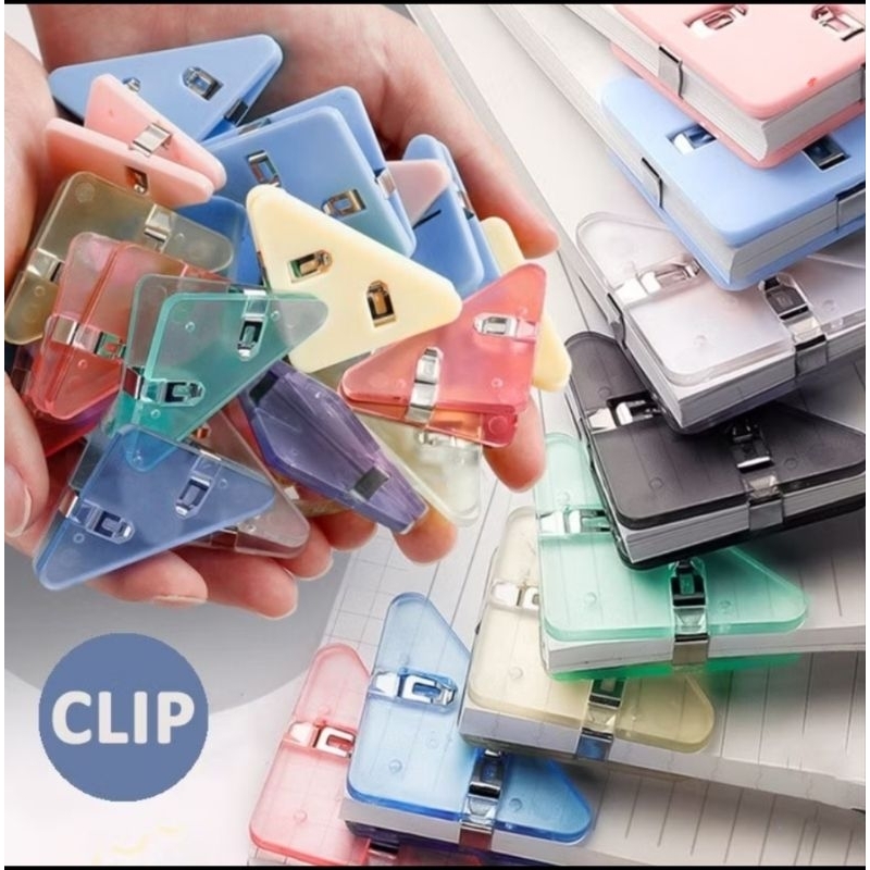 

Paper Clip Segitiga Warna Warni Klip Sudut Penjepit Buku Akrilik penjepit Kertas