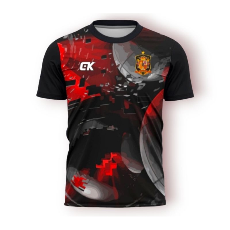 Kaos Bola spain spanyol Printing piala dunia EURO 2021 Dewasa Size M-L-XL