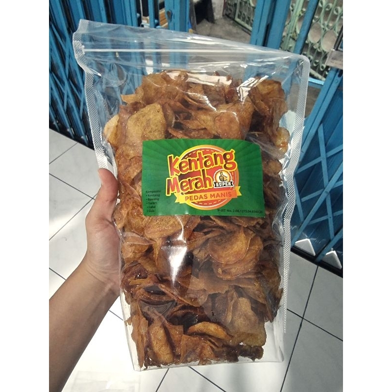 

Keripik kentang merah pedas manis 500g