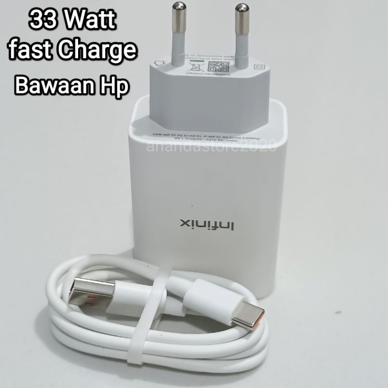 Charger Casan Infinix Type C 33W Original 100% Bawaan Hp/Copotan Hp Note 12,Note 11,Zero 5G,Note 30