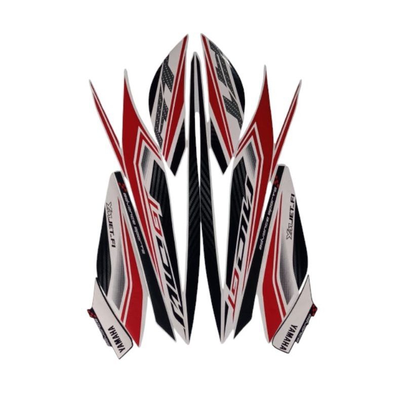 Lish stiker striping standart motor YAMAHA MIO GT 2013 warna putih merah