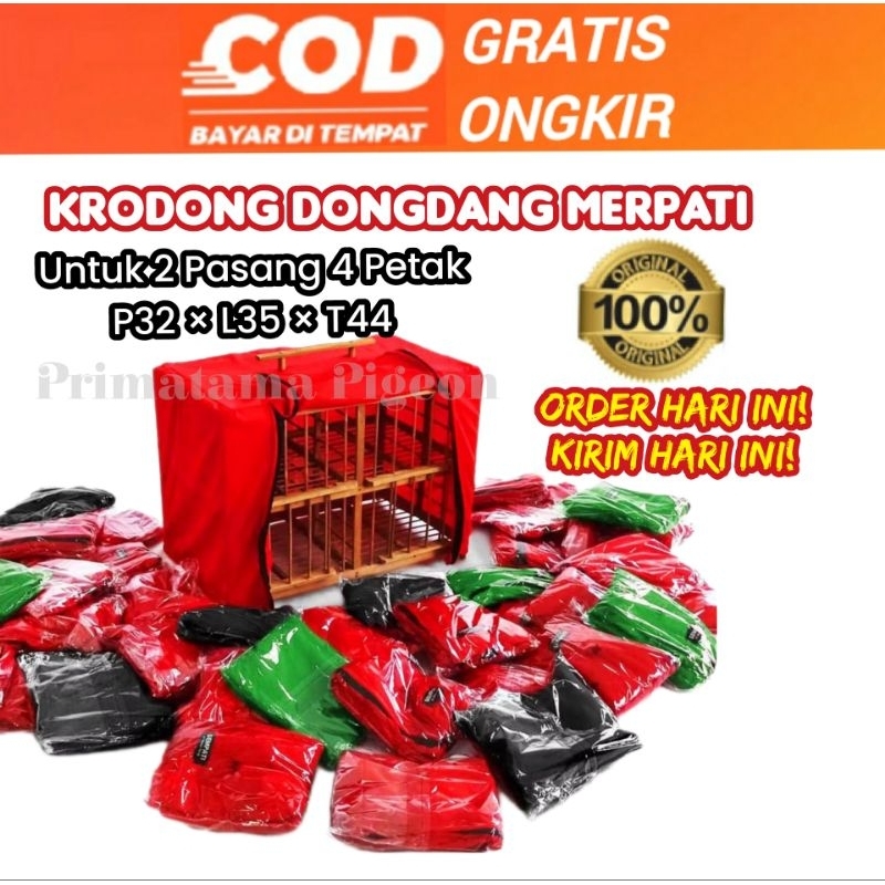KRODONG SANGKAR 2 PASANG 4 PETAK / KRODONG DONGDANG 4 PETAK / KANDANG BURUNG MERPATI