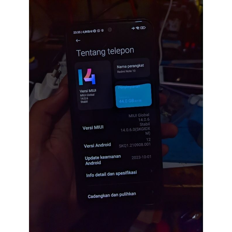 Mesin Redmi Note 10 4G 4/64 NORMAL SEGEL