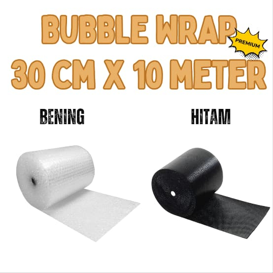 

BUBBLE WRAP PREMIUM SUPER TEBAL KUALITAS TERATAS 30 CM x 10 METER HITAM BENING MAKASSAR / PLASTIK BUBBLE