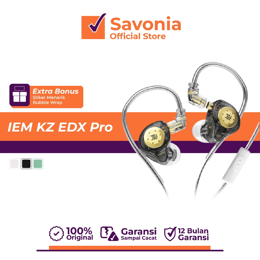 IEM Headset Gaming Monitoring Kabel KZ EDX PRO Mic