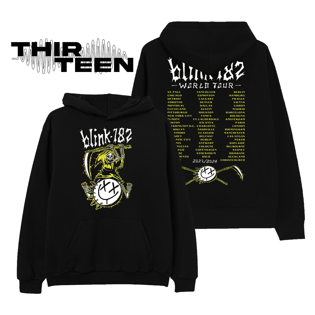 Hoodie World Tour - Blink 182 Band - Jaket Hoodie Band Blink 182 Pria/Wanita