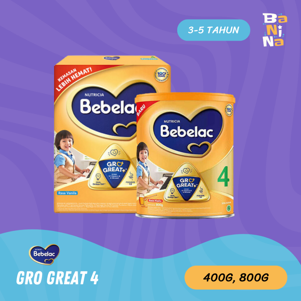 

Bebelac 4 Rasa Madu 400g, 800g Susu Formula Anak 3-6 Tahun