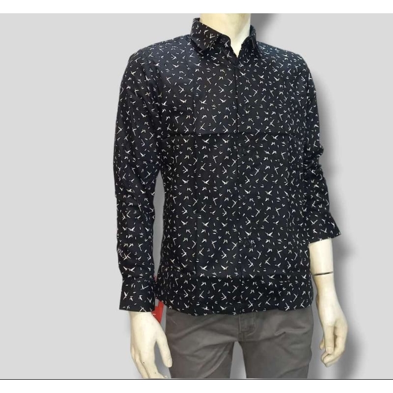Kemeja Panjang Dixmont Formal Motif Printing