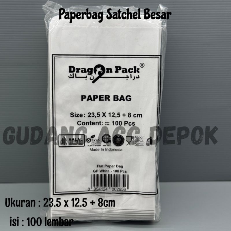 

Paper Bag Putih/Kantong Makanan/Kertas Roti/Kantong Kertas Isi 100