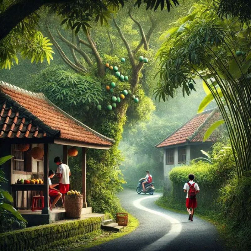 pemandangan desa 41 alami poster jumbo terbaru