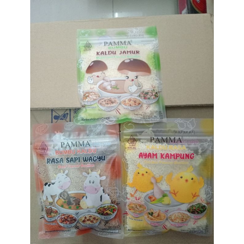 

Bumbu kaldu PADMA bumbu kaldu serbaguna ayam kampung/sapi wangi/kaldu jamur tersedia 2 ukuran 40 dan 80gr