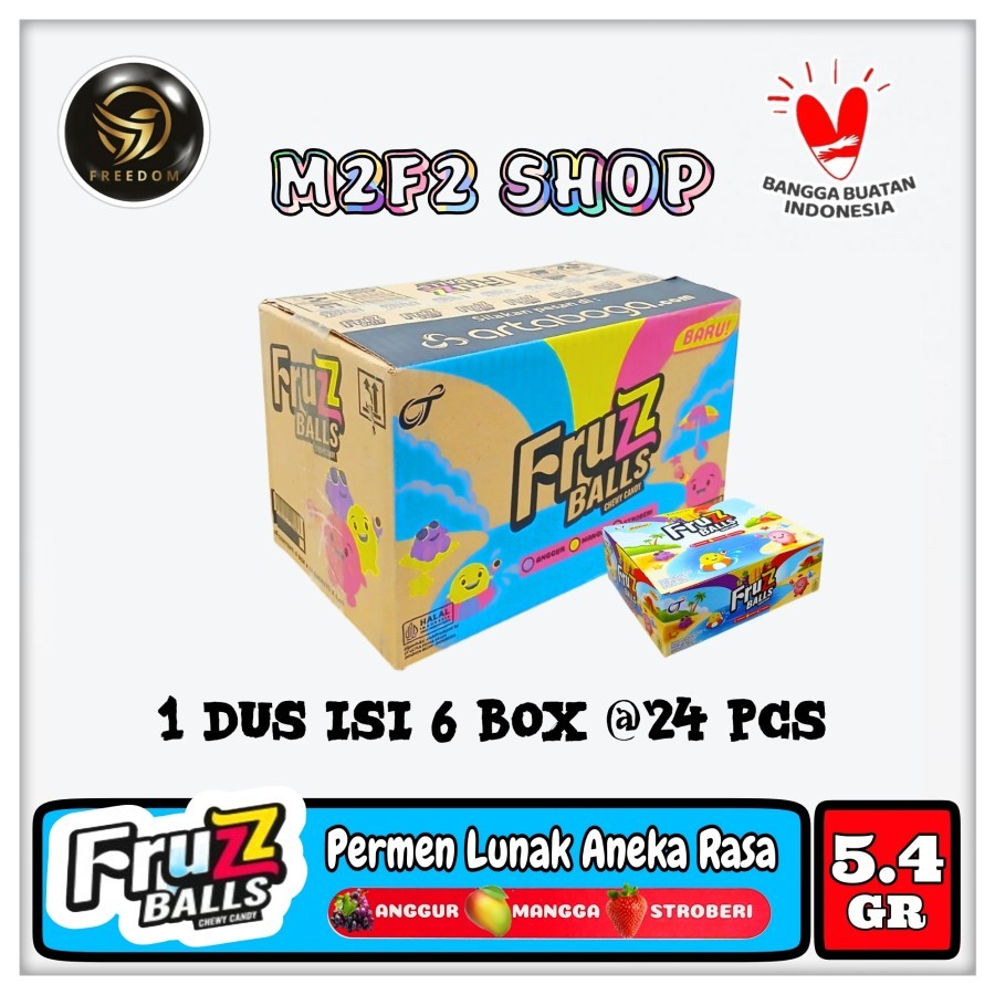 

Fruzz Balls Chewy Candy | Permen Kembang Gula Bola Aneka Rasa Buah Sachet - 5,4 gr (Kemasan Karton)