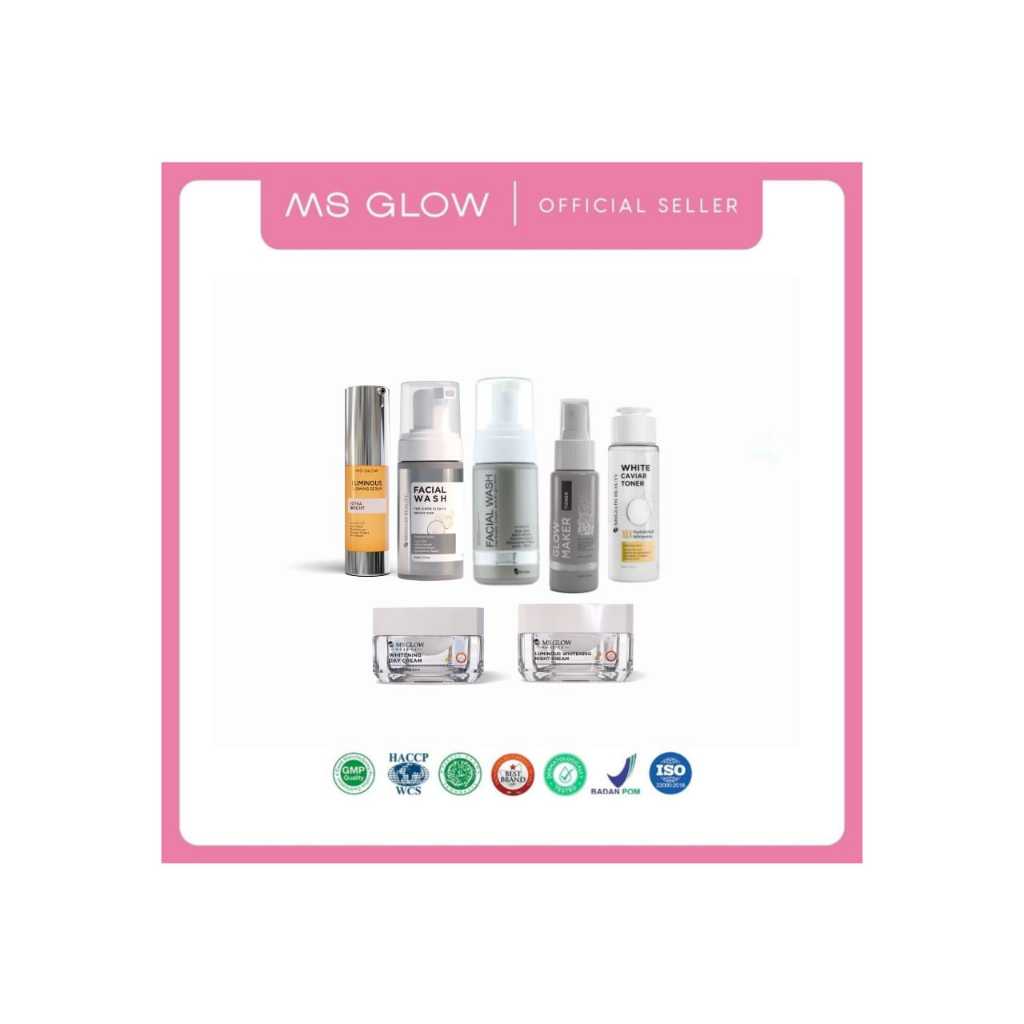 MS  GLOW Paket Whitening Super Ms  Glow (Whitening Series + Serum Lumminous)