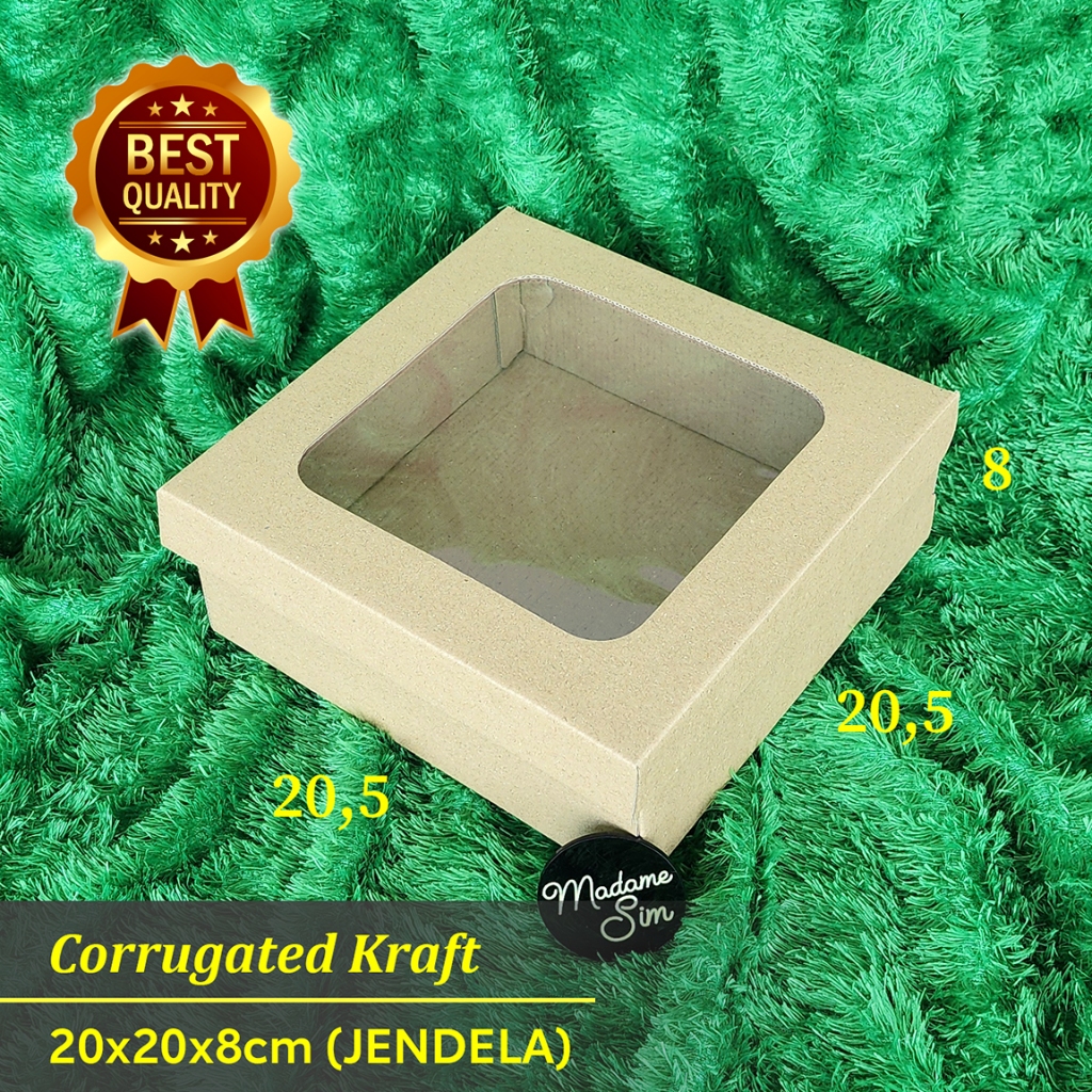 KOTAK KUE - CAKE BOX - DUS BOLU 20x20x8 - JENDELA (ISI : 10 PCS)