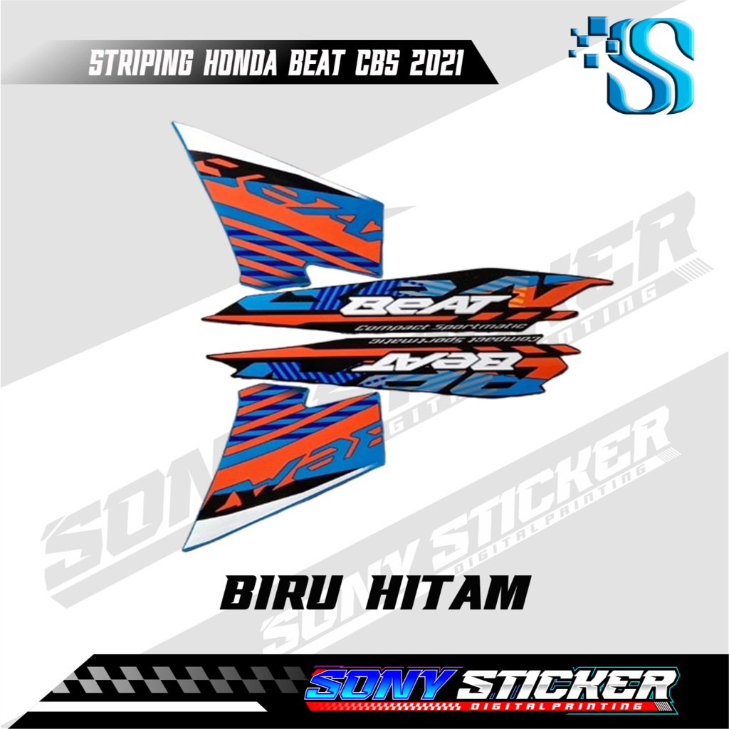 Stiker List Body Motor Beat CBS 2021 - Striping Standar Honda Beat CBS Tahun 2021 - Motorcycle