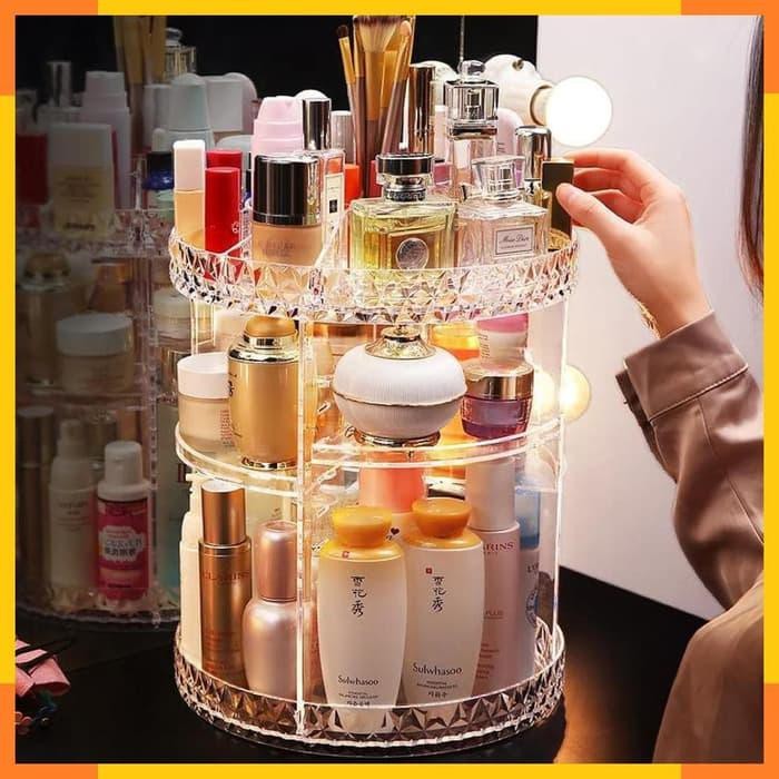 Rak Kosmetik / Tempat Make Up / Rak Kosmetik Putar / Rak Akrilik Kosmetik / Rak Kosmetik Aesthetic /